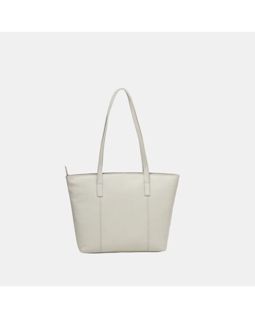 Firetrap White Work Leather Zip Tote Bag