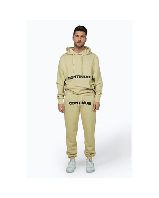 Hype Yellow Boxy Closed Hem Fleece Jogger for men