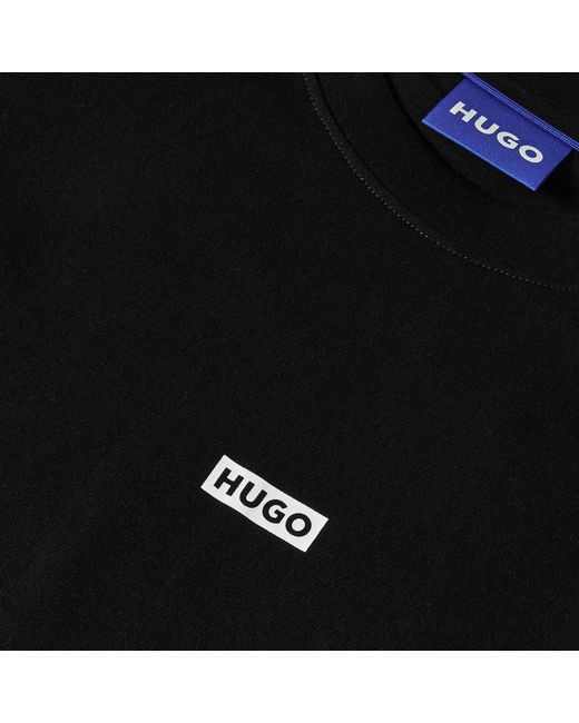 HUGO Black Printed Logo Back T-Shirt With Mcmxciii Text for men
