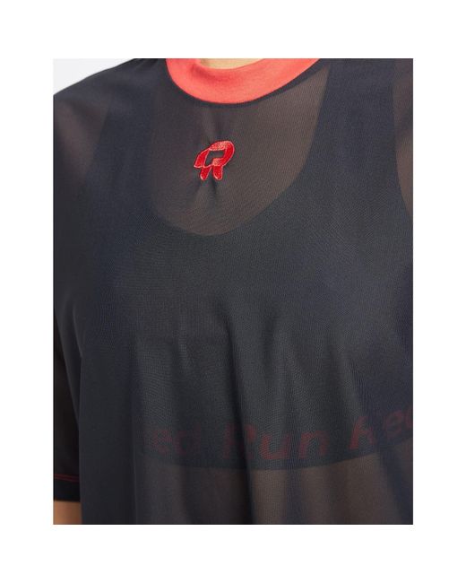 Red Run Black Inky Oversized Net T-Shirt