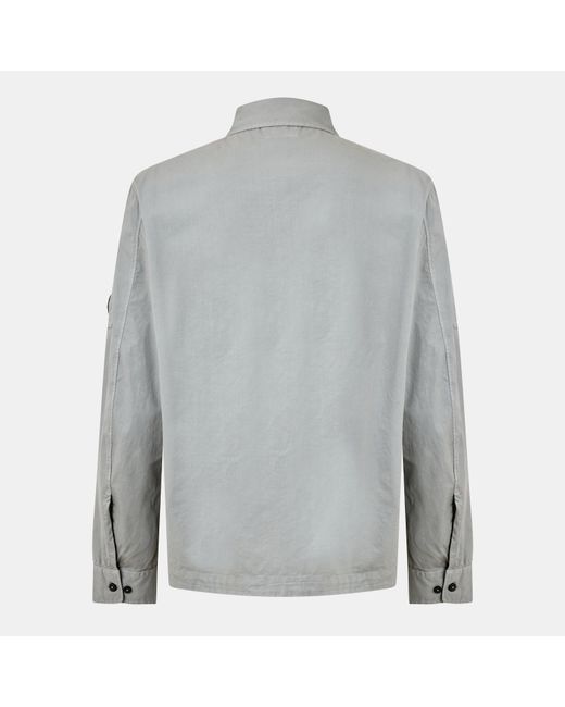 C P Company Gray Gabard Overshirt for men