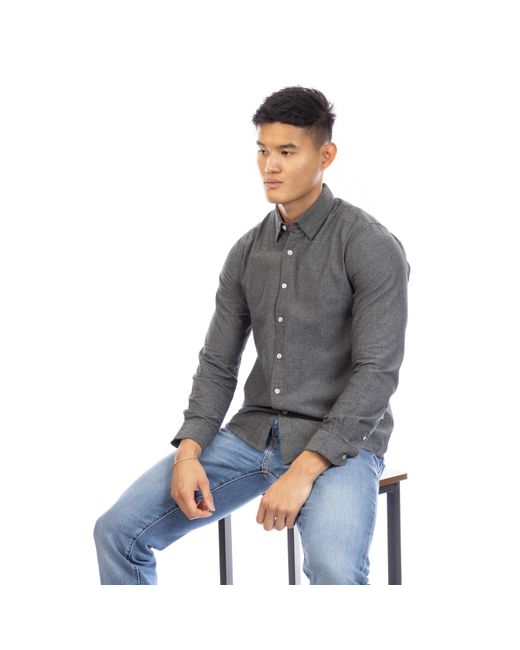 Peter Werth Gray Long Sleeve Plain Shirt for men