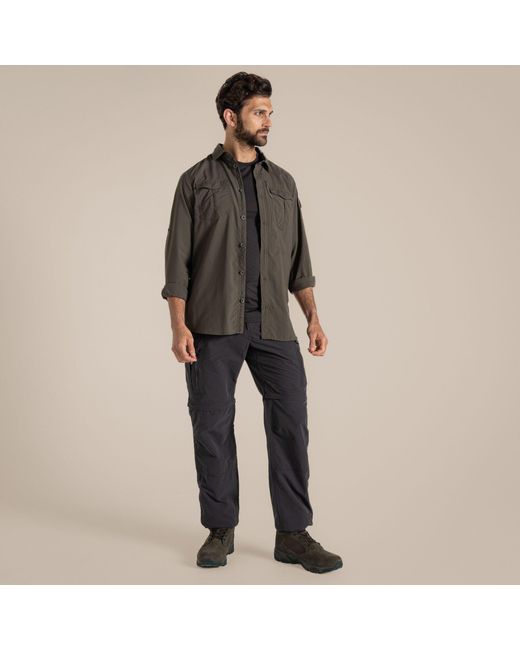 Craghoppers Black Nosilife Convertible Iii Insect-Repellent Cargo Tr for men