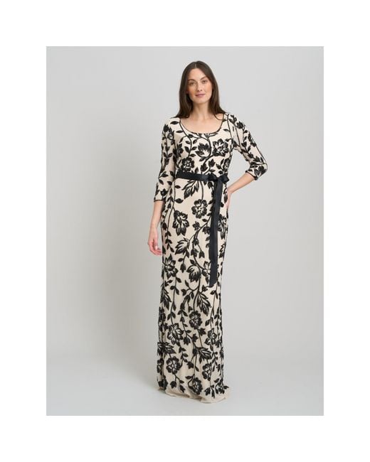 Gina Bacconi White Murphy Embroidered Sequin Maxi Dress