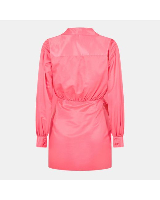 Jack Wills Pink Draped Shirt Dress