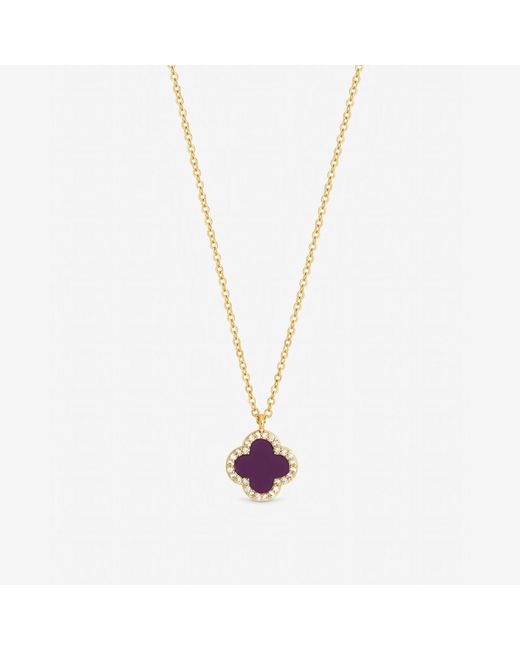 Jon Richard Metallic Plated And Clover Pendant Necklace
