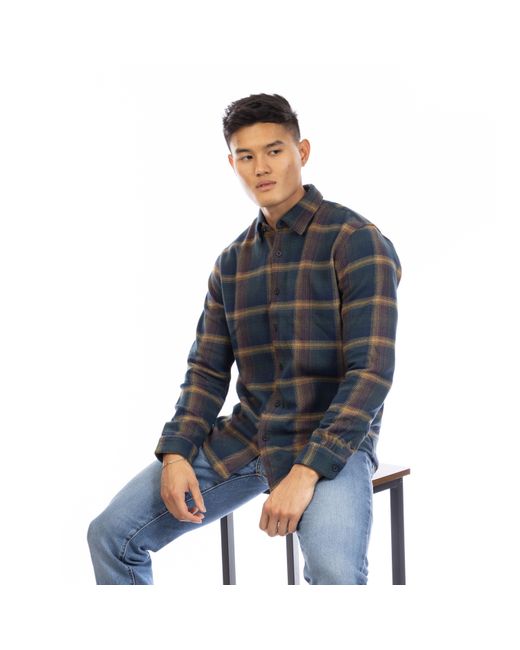 Peter Werth Blue W Abbott Long Sleeve Plain Shirt for men