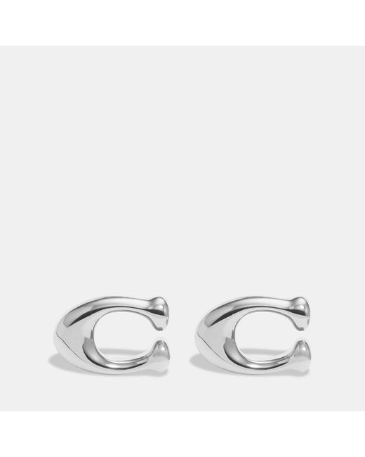 COACH Metallic Bubble C Stud Earrings