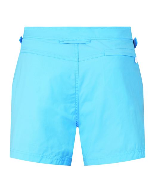 Tom Ford Blue Poplin Swim Shorts for men