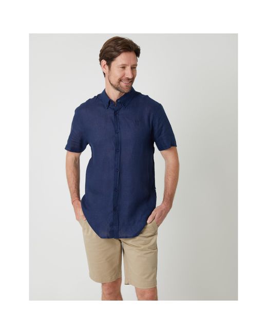Saltwell Blue Short-Sleeve Oxford Shirt for men
