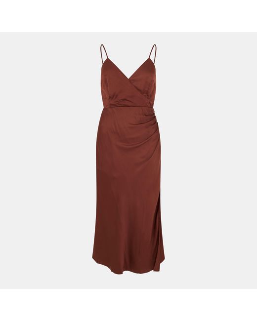 French Connection Red Ennis Satin Slip Dress
