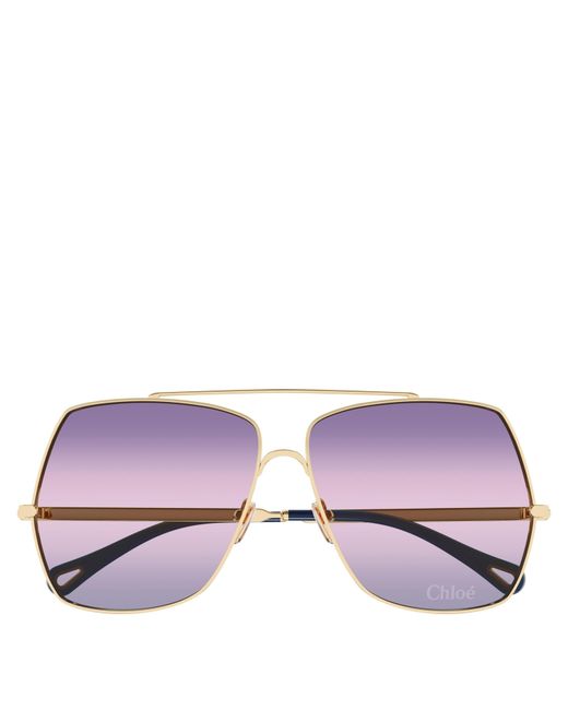 Chloé Pink Ch0278S Sculptural Metal Oversized Sunglasses