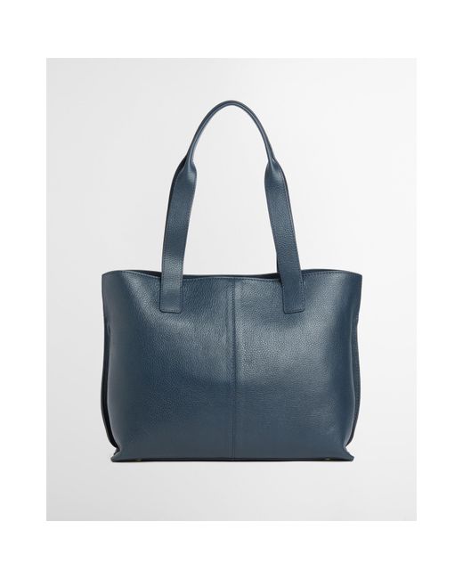 Barbour Blue Alder Leather Tote Bag
