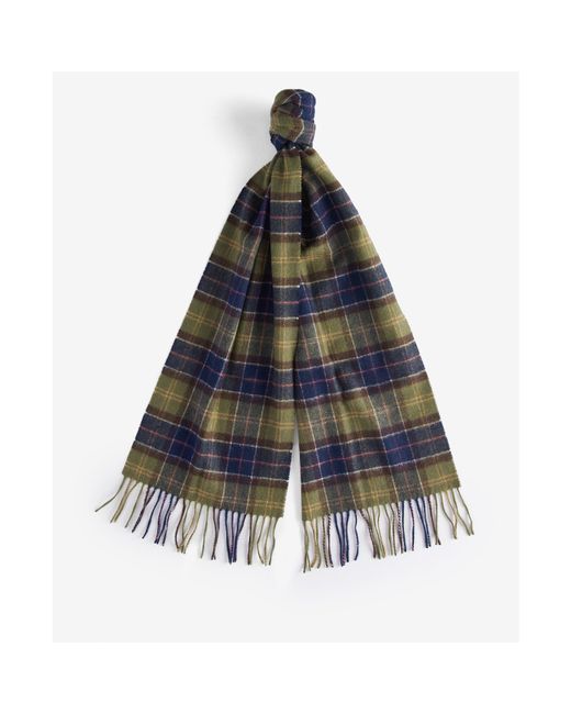 Barbour Blue Tartan Lambswool Scarf