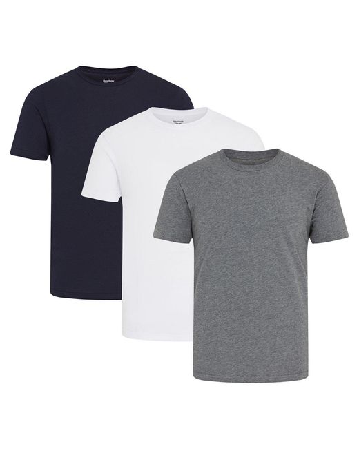 Reebok Blue 3 Pack T Shirts Santo for men