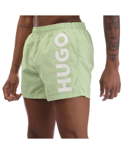 HUGO Green Abas Logo Print Swim Shorts for men