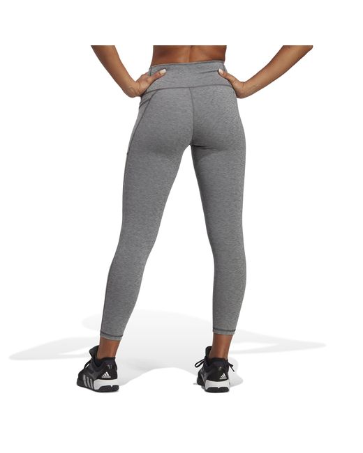Adidas Gray High Wasited Logo 7/8 Tights