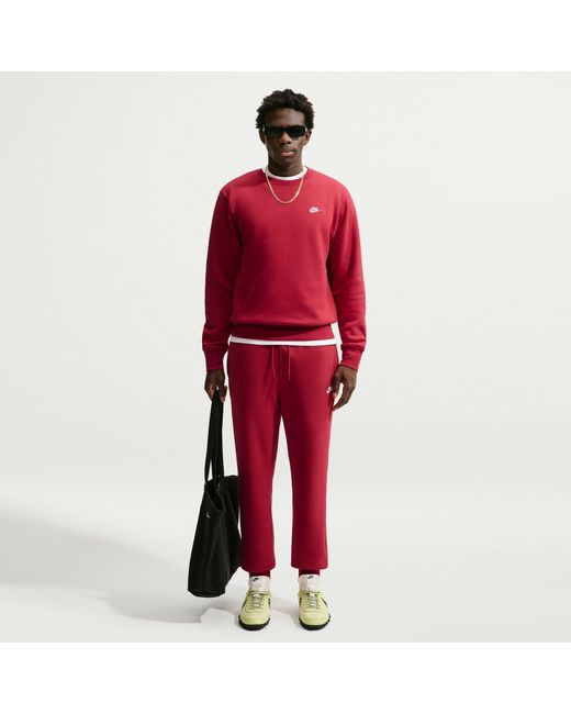 Nike Red Sportswear Club Fleece Jogging Pants for men