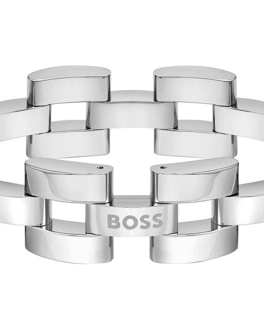 Boss White Sway Chain Stainless Steel Bracelet for men