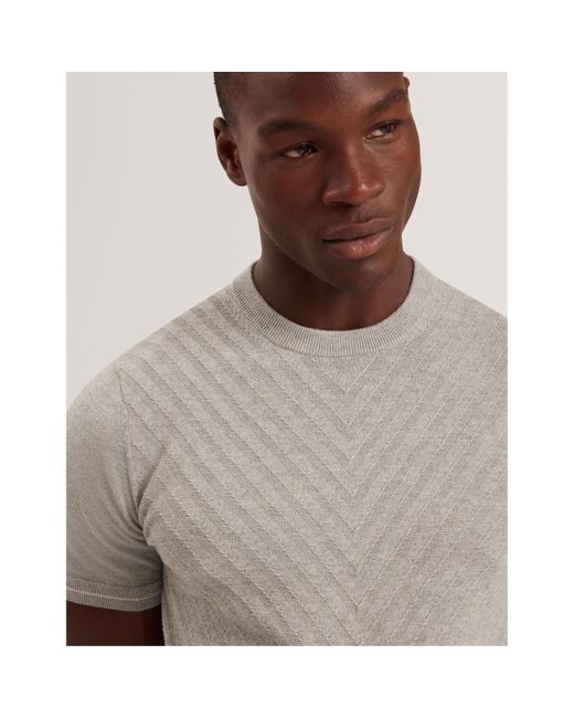 Ted Baker Gray Stitch Knitted Top for men