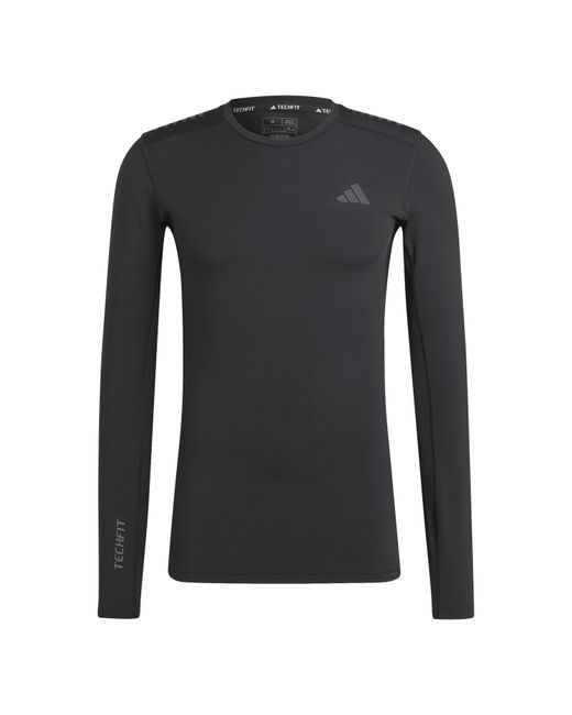 Adidas Black Long Sleeve Performance Gym Top for men