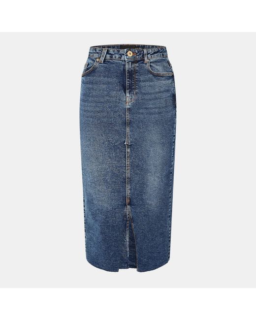 Pieces Blue Midi Skirt