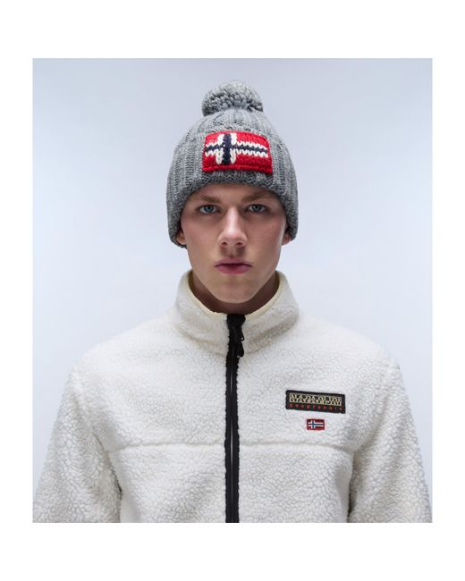 Napapijri Gray Semiury Bobble Hat