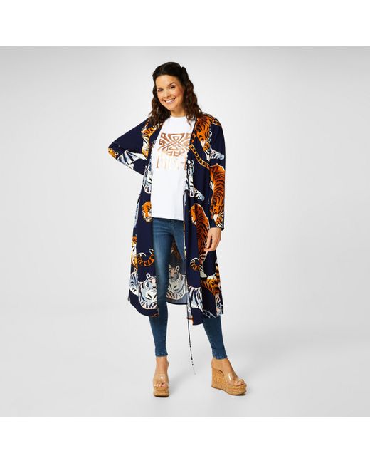 Biba Blue Kimono Wrap Dress