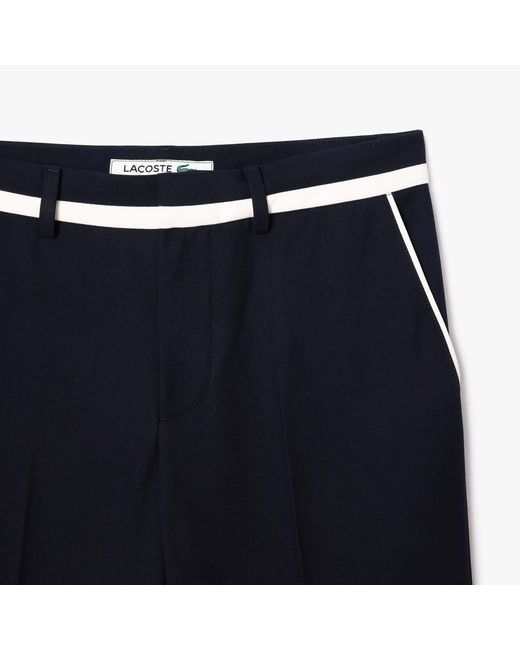 Lacoste Blue Straight-fit Badge Detail Suit Pants for men