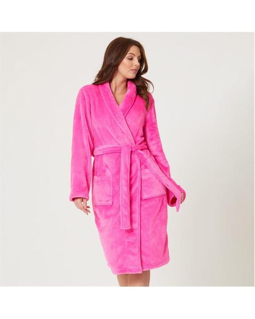 Be You Pink Shawl Collar Dressing Gown