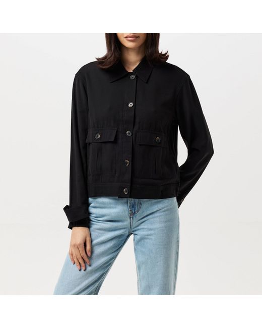 Finery London Black Alexa Relaxed Overshirt