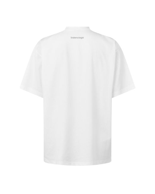 Balenciaga White Plain T-shirt for men