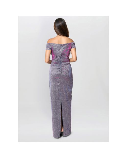 Gina Bacconi Purple Katie Off Shoulder Maxi Dress