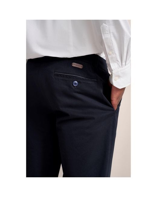 Bugatti Blue Cotton Chinos for men
