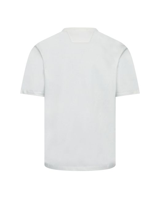 C P Company White Metropolis Series Chest Logo T-Shirt for men