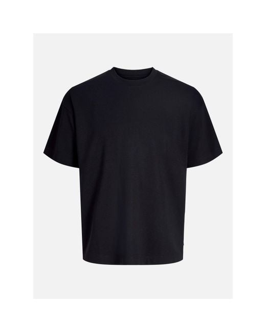 Jack & Jones Black Barron Short Sleeve O-Neck Oversized Fit T-Shirt for men