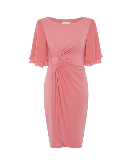 Gina Bacconi Pink Raphaela Faux Wrap Dress