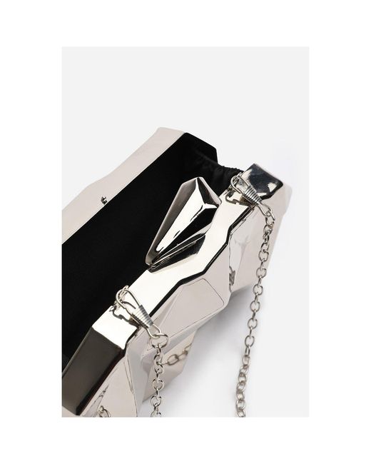 Where's That From Black Wheres Geometric Clutch Bag With Snap Closure