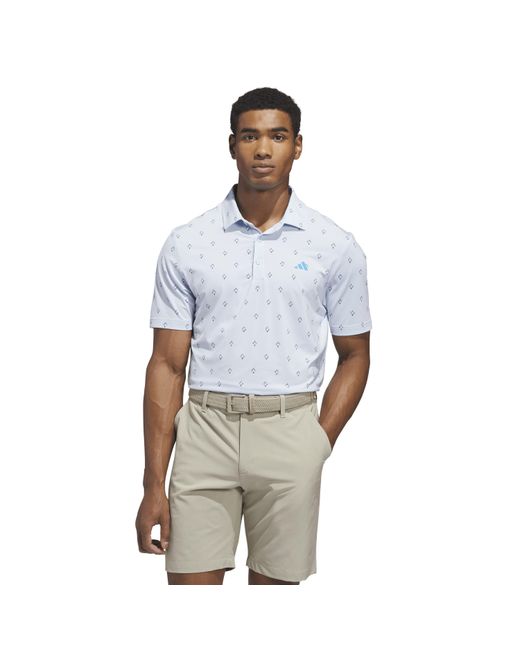 Adidas Blue Short Sleeve Performance Polo Shirt for men