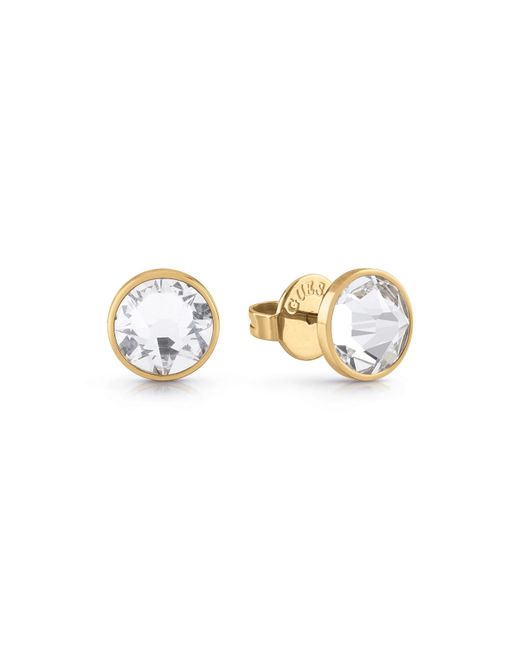 Guess Metallic Cubic Zirconia Stud Earrings for men