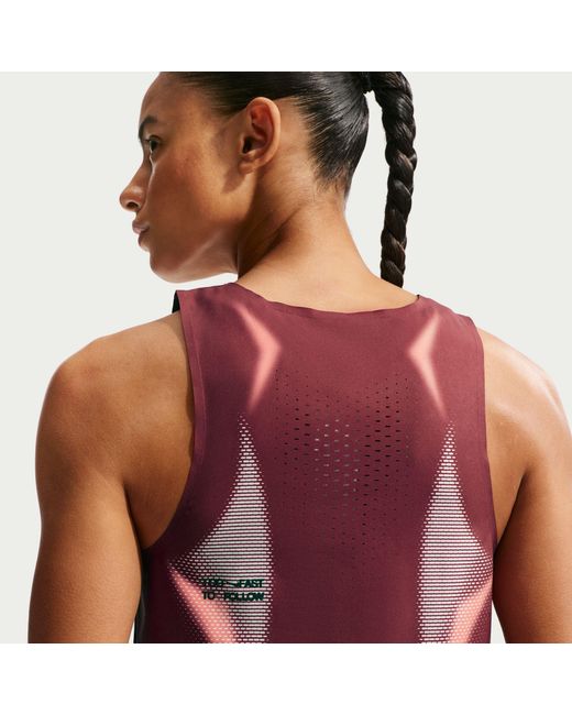 Nike Red Aeroswift Dri-Fit Adv Cropped Running Tank Top