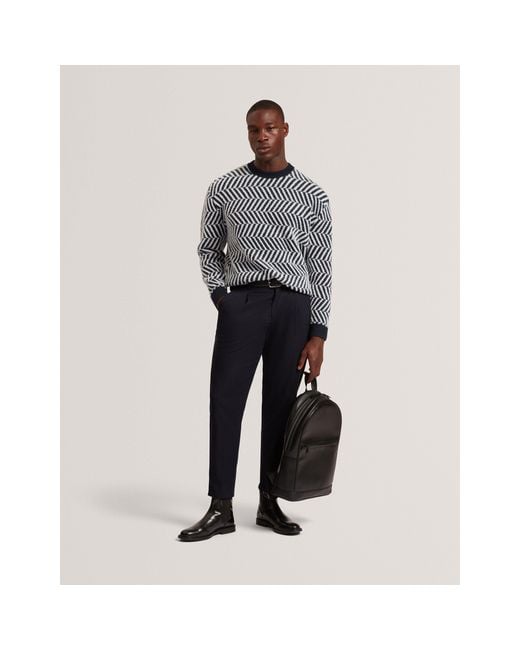 Ted Baker Black Graphic Knitted Top for men