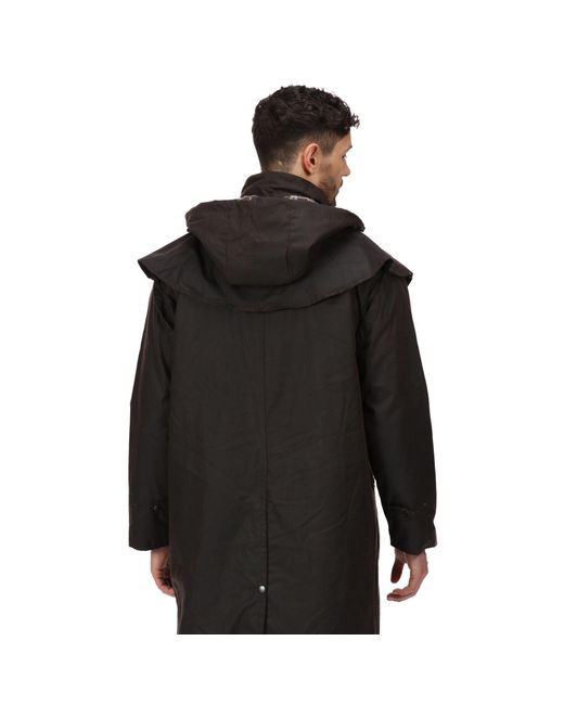 Regatta Black Cranbrook Wax Cotton Riding Quilted Jacket for men