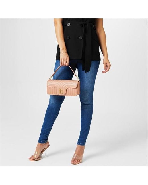 Biba Blue Leather Quilted Shoulder Bag