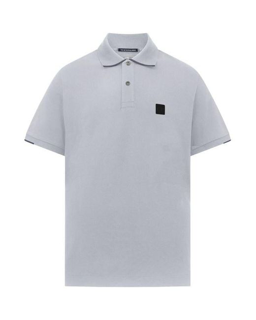 CP COMPANY METROPOLIS Gray Rib Stretch Tipped Polo Shirt for men