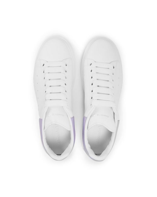 McQueen White Logo Print Leather Oversized Trainers