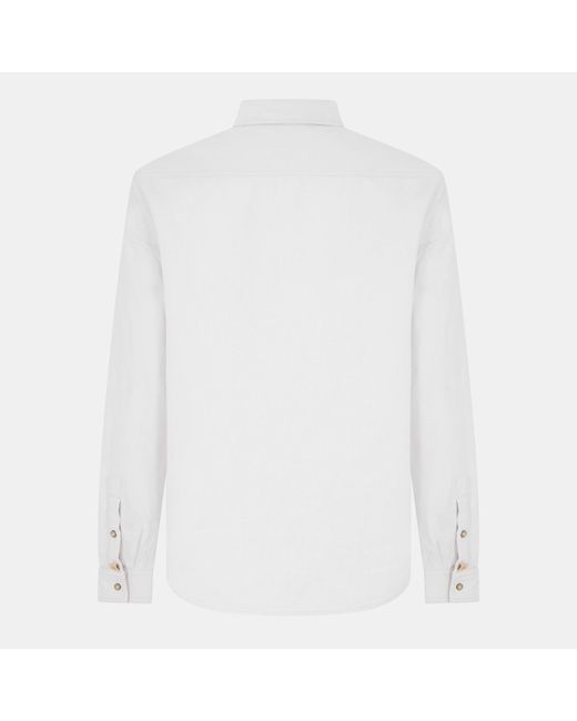 Jacob Cohen White Long Sleeve Pocket Tailored Fit Shirt for men