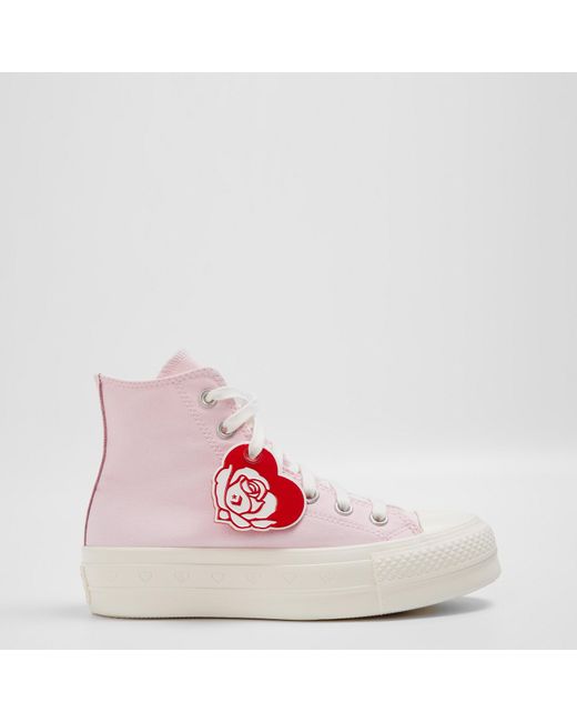 Converse Pink All Star Platform High Top Trainers