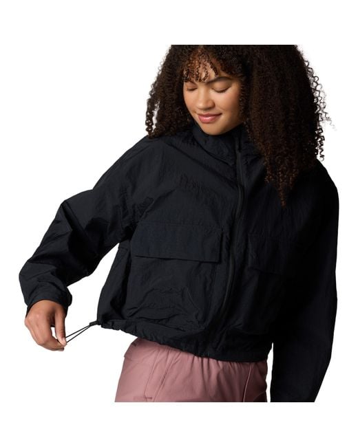 Columbia Black Paracutie Cropped Cargo Windbreaker