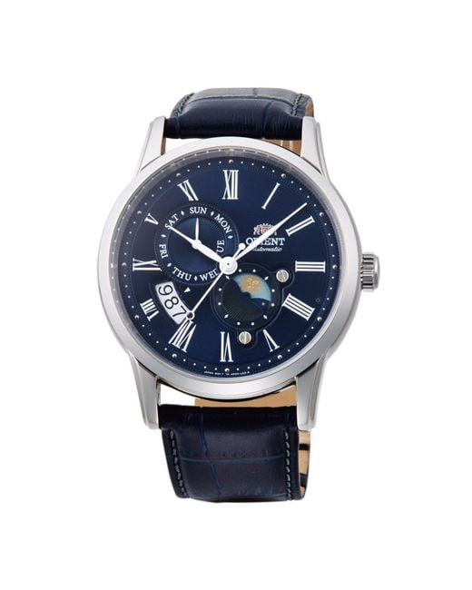 Orient Blue Contemporary Sun And Moon Automatic Dress Watch for men